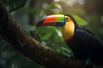 Naklejka premium toucan on a branch