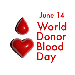 card for World Donor Blood Day with elements 3D