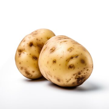 Potato Isolated on White. Generative AI