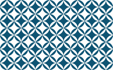 Fototapeta premium 日本の伝統的な模様である七宝パターン -藍色と白色