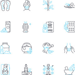 Elegant linear icons set. Sophisticated, Refined, Graceful, Glamorous, Stylish, Chic, Classy line vector and concept signs. Polished,Regal,Exquisite outline illustrations