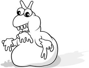 Drawing of a Garbage Monster with Slime on his Body
