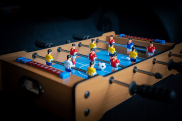 Table football game made of wood and plastic