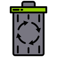 Bin filled outline icon