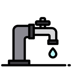 Faucet filled outline icon