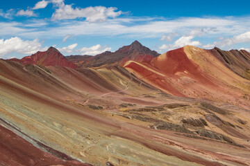 panoramic view rainbow montain cusco peru