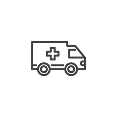 Ambulance truck line icon