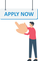 Apply Now, Applying for a new job online, career opportunity or employment vacancy, job application or opening position concept, apply now button, join now concept
