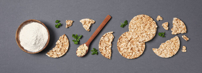 Healthy food, food for diet and weight loss - crispbreads