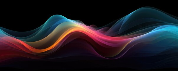 abstract wave, colorful wave background. generative ai