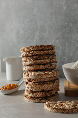 Healthy food, food for diet and weight loss - crispbreads