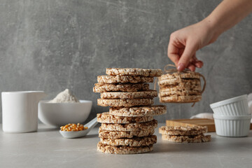 Healthy food, food for diet and weight loss - crispbreads