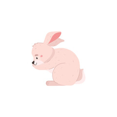 Happy rabbit or bunny for spring Easter cards vector illustration isolated.