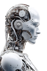 Futuristic robot with artificial intelligence. Concept of AI robot, brainpower or master brain.