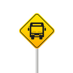 Bus installation post vector flat material design object. Bus stop sign. Flat design. Vector illustration