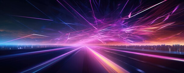 fast light streaks background. generative ai