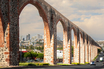 Ancient aqueduct Queretaro, Mexico. 2023
