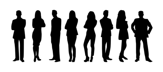 People silhouette set, women and men vector