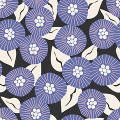 Abstract seamless pattern with flowers
