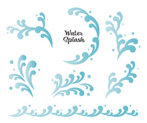 Fototapeta na wymiar 水しぶき波しぶきのイラスト素材 ベクター 夏 海 装飾
