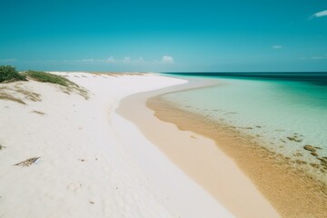 Fototapeta na wymiar A stunning sandbank in Pemba Island; a paradise on Earth. Generative AI