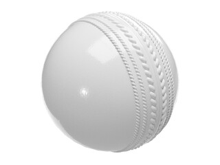 Isolated Kookaburra White Cricket World Cup Ball on White Background, 3d Render Illustration