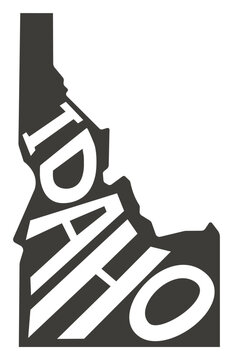 recommend clip art: Idaho. Map with text. Idaho state map. Design for poster, banner, t-shirt, tee. Idaho silhouette state. Vector outline Isolated black illustratuon on a white background.