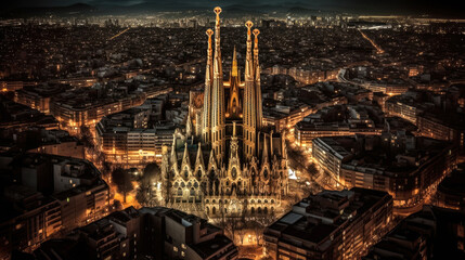 La Sagrada Familia. Breathtaking travel destination place. Generative AI
