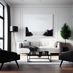 modern living room with mockup