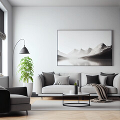 modern living room with mockup