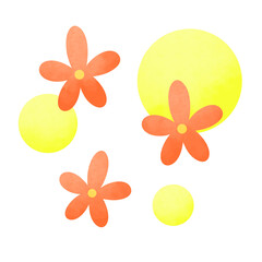 鮮やかなオレンジの花のセットと丸
