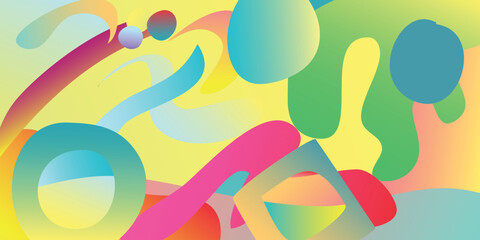Gradient Background Set Abstract Summer Color Pop
