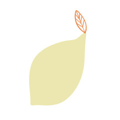 Hand drawn doodle green lime. Isolated on white background. Design element.