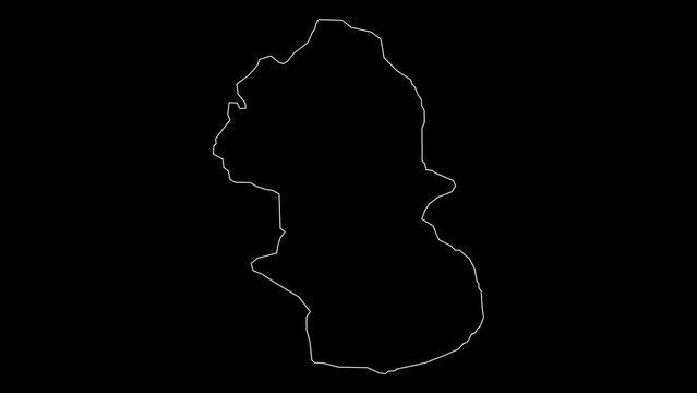 Gombe state map of Nigeria outline animation