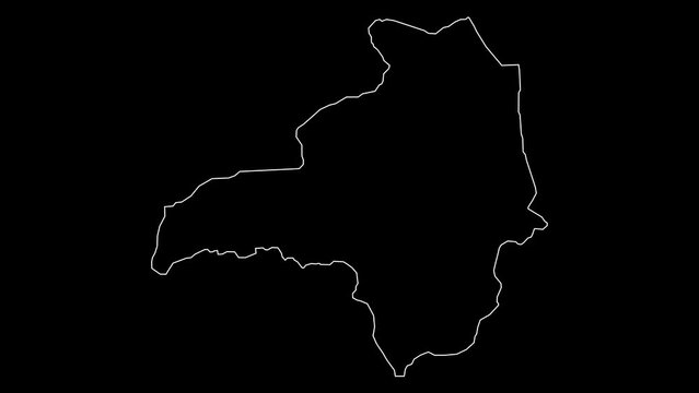 Zamfara state map of Nigeria outline animation
