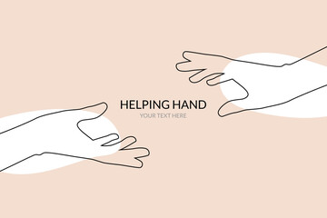 Helping hand concept. Gesture, sign of help and hope. Two hands taking each other.