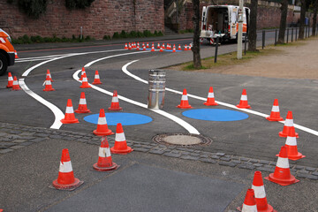 fahrradweg markierungsarbeiten