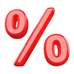 Percentage Symbol 3D Red Icon