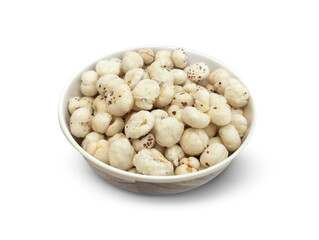 Healthy snack makhana in a bowl, lotus seed best for health, fibre rich, diet snack close up photos