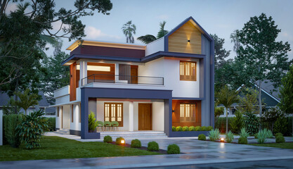 Fototapeta premium 3d illustration of a newly built luxury home