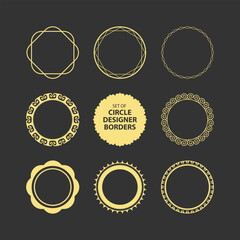 Set of elegant circle borders, circle design borders antique, simple clean borders vector