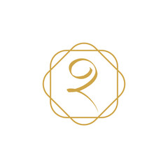 S logo with elegant thin golden border, sh in Hindi or marathi symbol vector