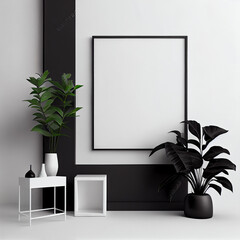 Office minimalistic frame empty mockup