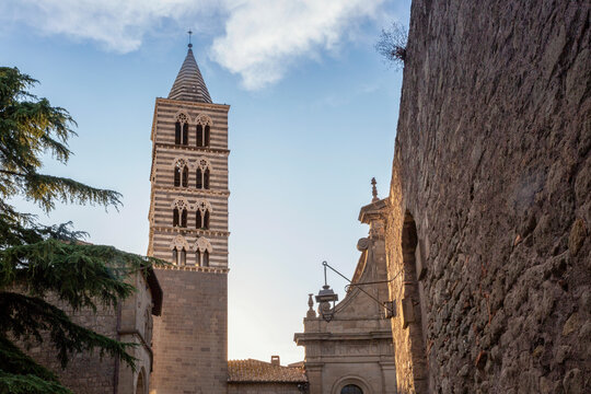 Italy, Lazio, Viterbo, Bell tower of Palazzo dei Papi