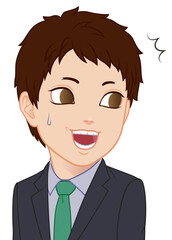 驚き振り向くちびキャラ　男性　タイプC