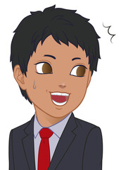 驚き振り向くちびキャラ　男性　タイプD