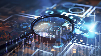Business audit stock financial finance management on analysis data strategy with graph accounting marketing or report chart economy investment research profit concept.