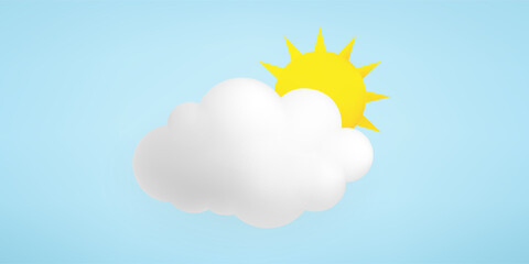 Mesh gradient sun and cloud illustration