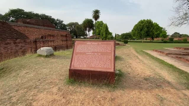Temple number 12 at the Ruins of Nalanda, Bihar, India. Place used to be a large Buddhist monastery.