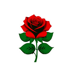 red rose isolated on white background